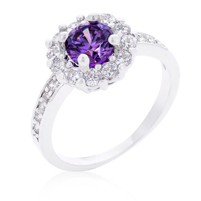 10ct Natural Vivid Purple Amethyst Diamonds Halo Cluster Cocktail Ring –  Avis Diamond Galleries