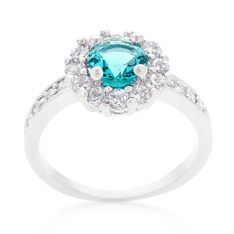 Belle Aqua Blue Halo Cocktail Ring | 2.5ct