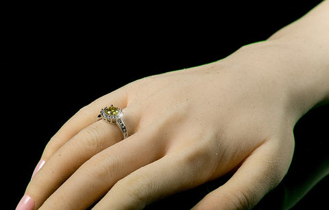 Belle Canary Yellow  Halo Engagement Cocktail Ring | 2.2ct