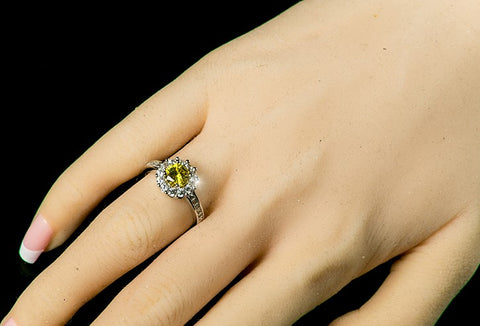 Belle Canary Yellow  Halo Engagement Cocktail Ring | 2.2ct