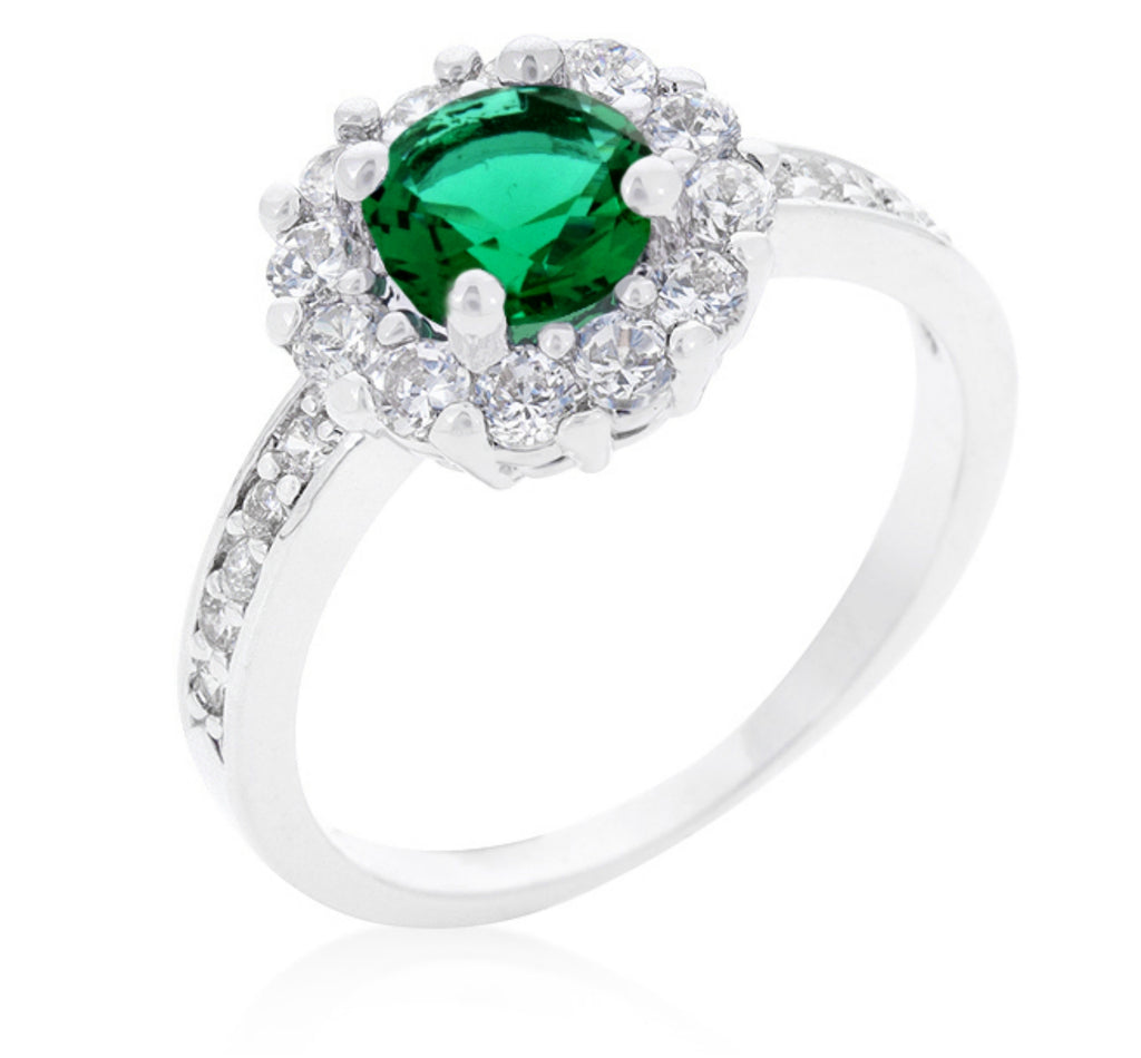 Belle Emerald Green Halo Cocktail Ring | 2.2ct