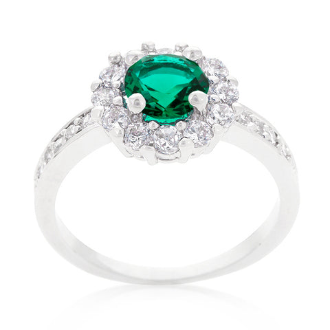 Belle Emerald Green Halo Cocktail Ring | 2.2ct