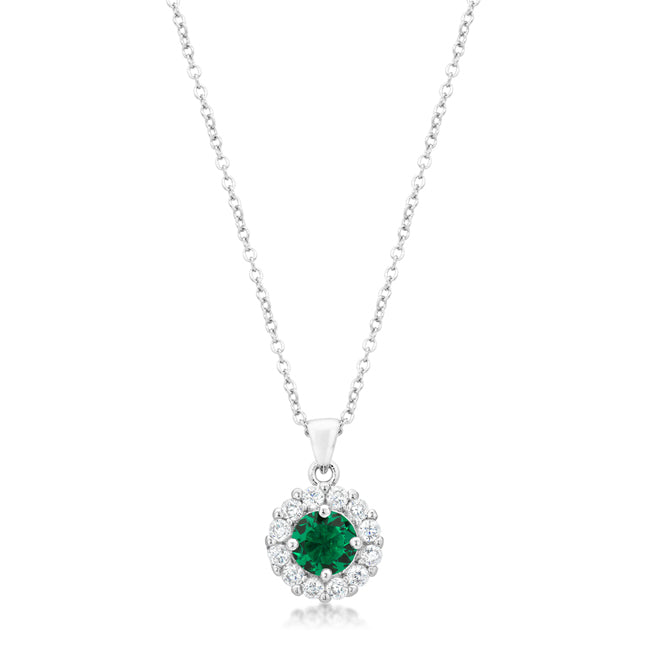 Belle Emerald Green Round Pendant | 3.2ct