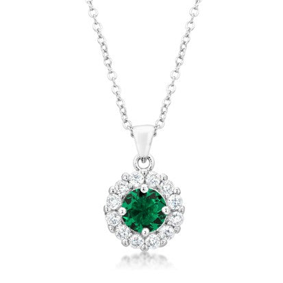 Belle Emerald Green Round Pendant | 3.2ct