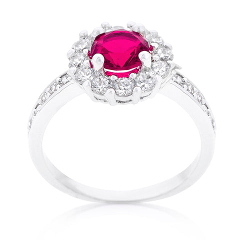 Belle Pink Round Halo Cocktail Ring | 2.2ct