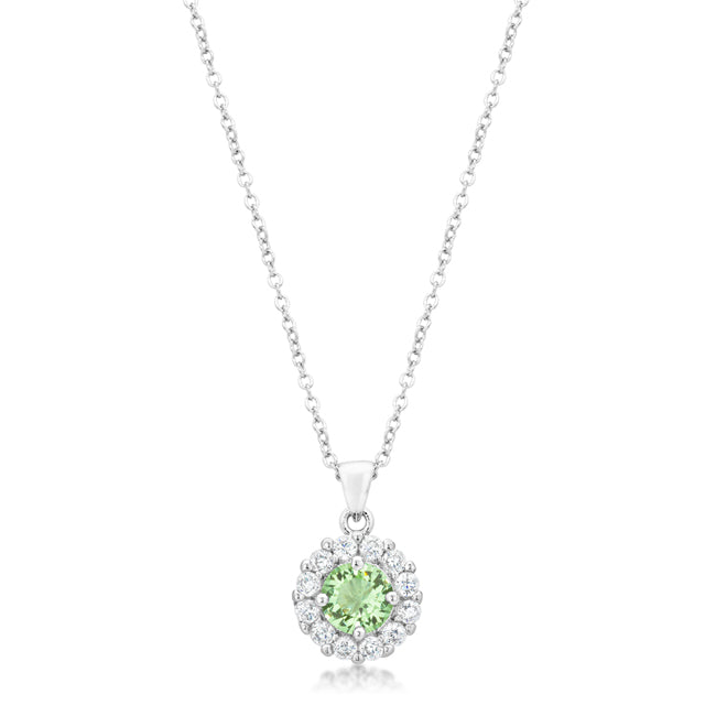 Belle Peridot Green Round Halo Pendant | 3.2ct