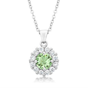 Belle Peridot Green Round Halo Pendant | 3.2ct
