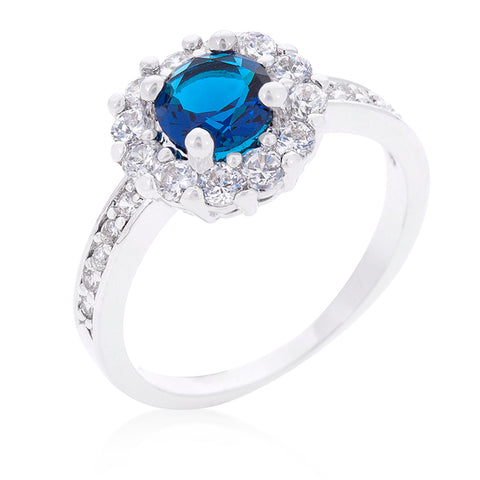 Belle Sapphire Blue Halo Engagement Cocktail Ring | 2.5ct