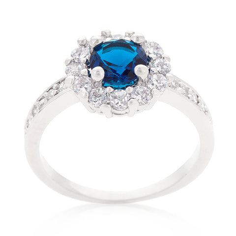 Belle Sapphire Blue Halo Engagement Cocktail Ring | 2.5ct