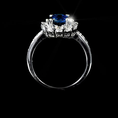 Belle Sapphire Blue Halo Engagement Cocktail Ring | 2.5ct