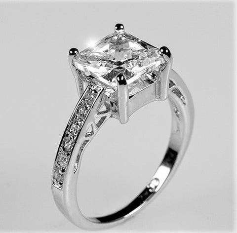 Barrie 2ct Princess Cut Solitaire Engagement Ring | 2.3ct