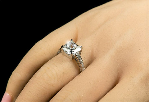 Barrie 2ct Princess Cut Solitaire Engagement Ring | 2.3ct