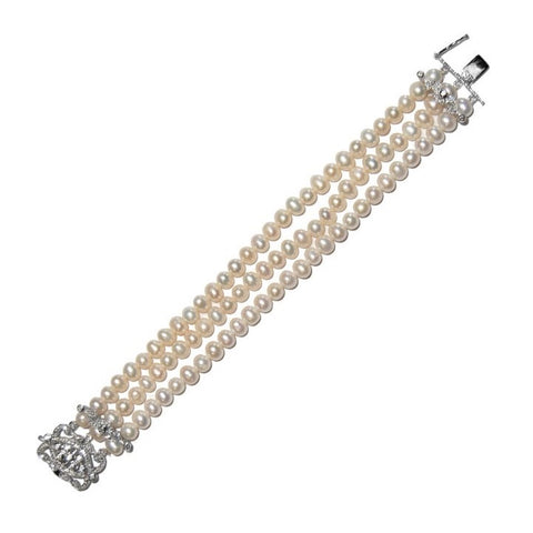 Desiree Vintage Pearl Statement Bracelet – 7.5in