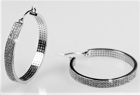 Theda Fashion CZ Hoop Earrings.| 6.5ct | 35mm