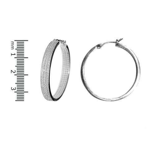 Theda Fashion CZ Hoop Earrings.| 6.5ct | 35mm