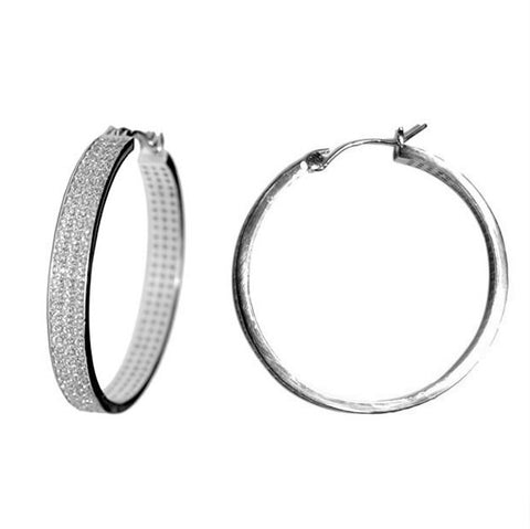 Theda Fashion CZ Hoop Earrings.| 6.5ct | 35mm