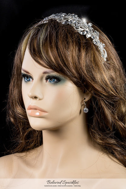 Hasina Ribbon Cluster Statement Silver Headband | Swarovski Crystal - Beloved Sparkles
 - 3
