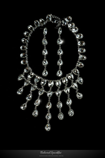 Krista Art Deco Draping Necklace | Crystal - Beloved Sparkles
 - 1