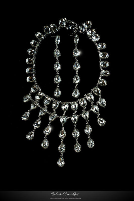 Krista Art Deco Draping Necklace | Crystal - Beloved Sparkles
 - 1