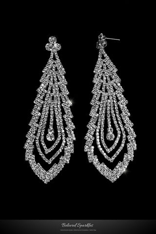 Lorna Cascade Long Chandelier Earrings | Crystal - Beloved Sparkles
 - 2
