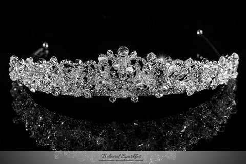 Ingrid Royal Cluster Silver Tiara | Swarovski Crystal