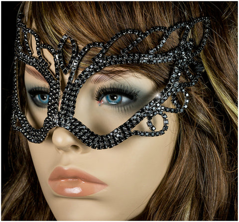 Naomi Black Passion Masquerade Mask | Crystal - Beloved Sparkles
 - 3