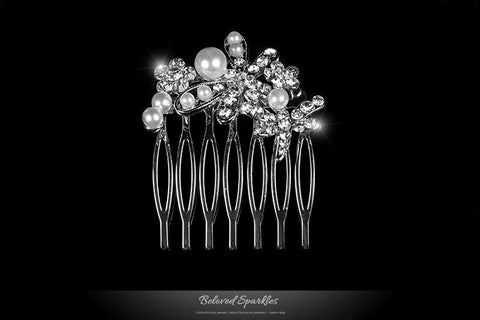 Harmon Petite Dragonfly Hair Comb | Pearl | Rhinestone - Beloved Sparkles