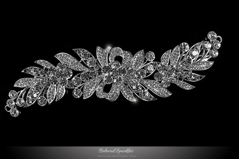 Tracey Ribbon Floral Hair Comb | Crystal - Beloved Sparkles
 - 1