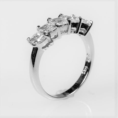 Julian Classic 5 Stone Marquise Ring | 1.2ct | Cubic Zirconia | Sterling Silver