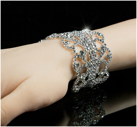 Polina Swirl Rhinestone Cuff Bracelet