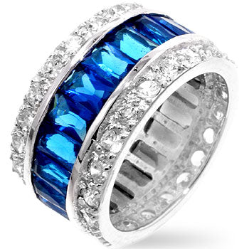 Kinsley Radiant Sapphire Eternity Ring | 11ct | Sterling Silver