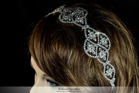 Regina Art Deco Hair Tie Headband | Swarovski Crystal - Beloved Sparkles
 - 4