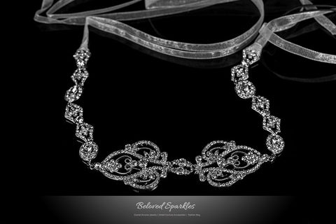 Della Royal Silver Hair Tie Headband | Swarovski Crystal - Beloved Sparkles
 - 1