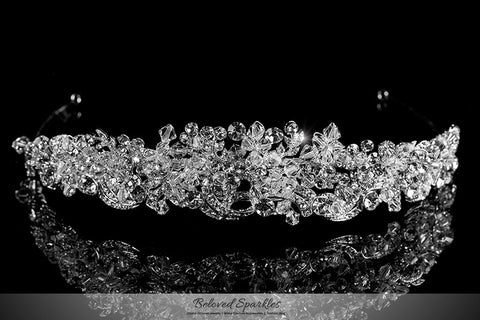 Leda Cluster Statement Silver Tiara | Swarovski Crystal