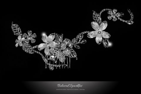 Helen Flower Garden Hair Comb | Swarovski Crystal - Beloved Sparkles