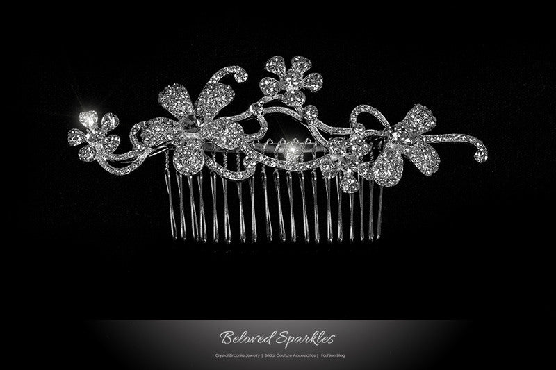 Kathleen Flower Cluster Hair Comb | Swarovski Crystal - Beloved Sparkles
 - 1