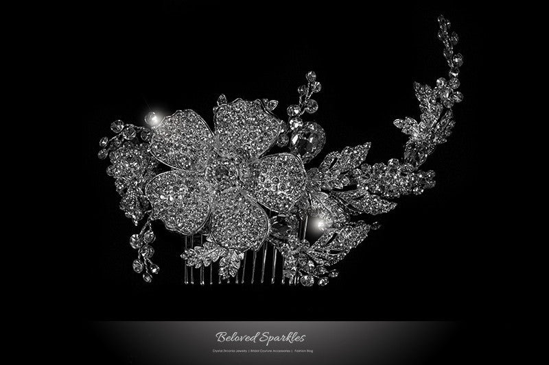 Adele Vintage Flower Statement Hair Comb | Swarovski Crystal - Beloved Sparkles
 - 1