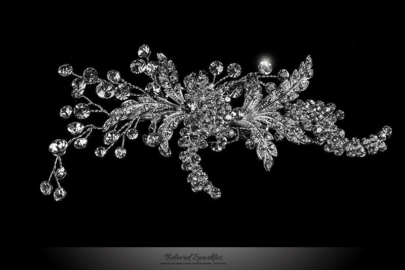 Connie Leaf Spray Hair Clip | Swarovski Crystal - Beloved Sparkles
