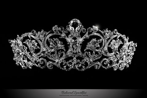 Matilda Victorian Romantic Silver Tiara | Swarovski Crystal
