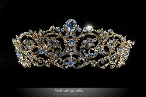 Matilda Victorian Romantic Gold Tiara | Swarovski Crystal