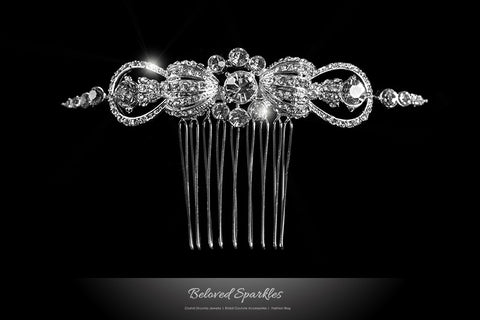 Dextra Vintage Bow Hair Comb | Swarovski Crystal - Beloved Sparkles