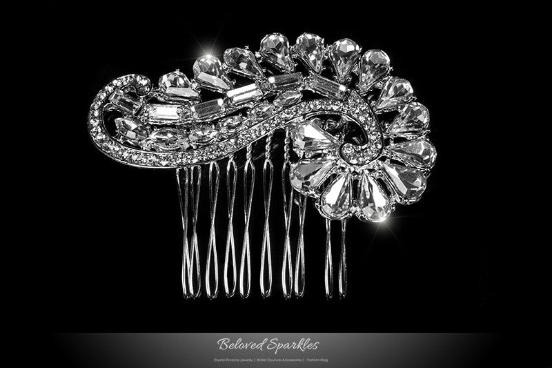 Salvia Vintage Paisley Hair Comb | Crystal - Beloved Sparkles
 - 2