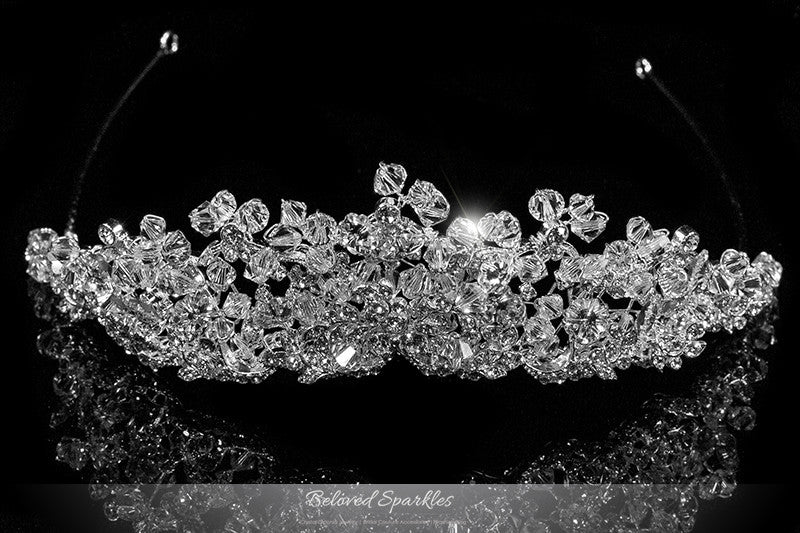 Madison Garden Cluster Silver Tiara | Swarovski Crystal - Beloved Sparkles
 - 1