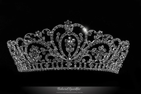 Lorelei Royal Statement Silver Tiara | Swarovski Crystal - Beloved Sparkles
 - 1