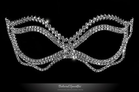 Jessie Wavy Passion Masquerade Mask | Crystal - Beloved Sparkles
 - 3