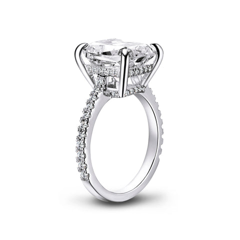 Berlinda 12x10mm Brillant Cushion Cubic Zirconia Engagement Ring | 6.8ct | Sterling Silver