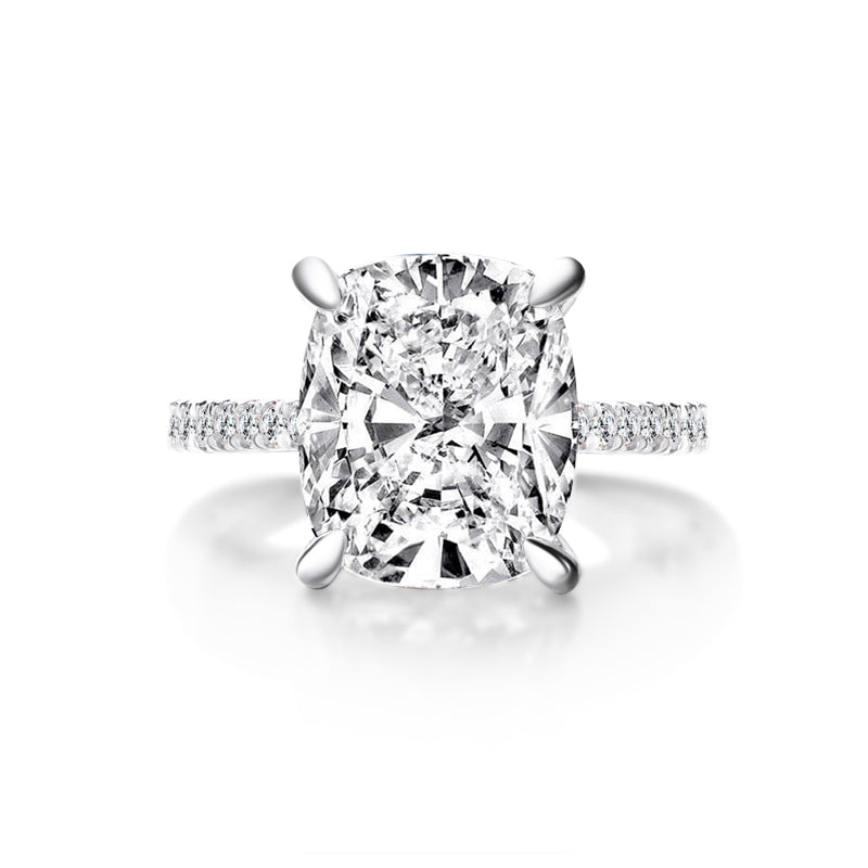 Berlinda 12x10m Cushion CZ Engagement Ring | 6.8ct | 925 Sterling Silver