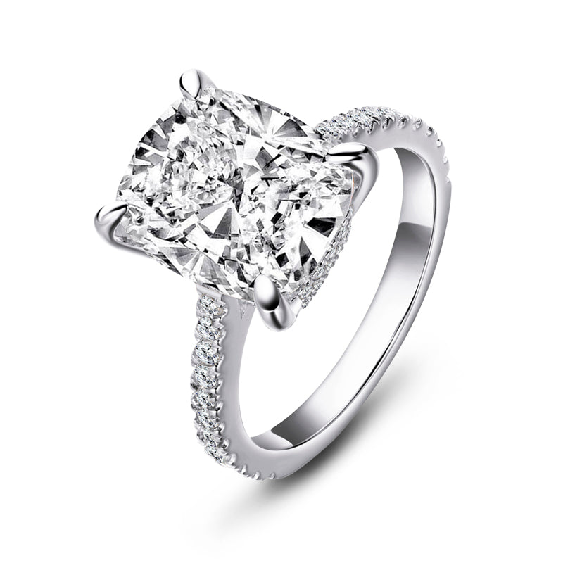 Berlinda 12x10m Cushion CZ Engagement Ring | 6.8ct | 925 Sterling Silver