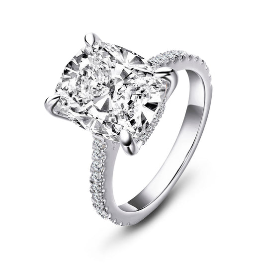 Berlinda 12x10m Cushion CZ Engagement Ring | 6.8ct | 925 Sterling Silver