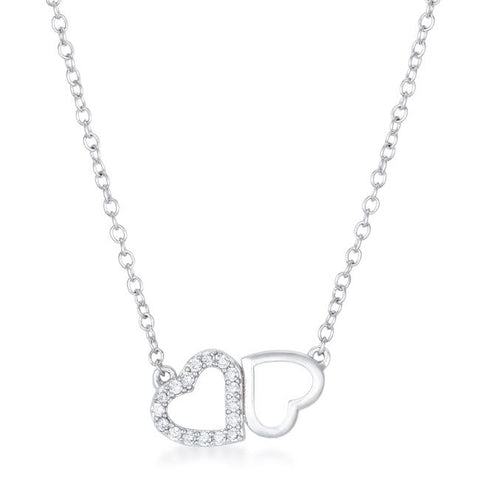 Blair Melded Hearts CZ Necklace | 0.2ct